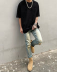 yellowish worn slim fit  jeans