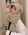 Cute winter plush scarf in autumn and winter