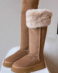 Women's Long Snow Winter Fleece-lined Thickened New Platform Cotton Shoes Below The Knee Long Boots