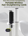 LCD USB Charging Straight Comb Negative Ion Lazy Hair Straightener Curly Hair Dual-use Broken Hair Finishing