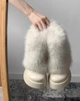 Snow Boots Winter Fleece-lined Thermal Furry Shoes