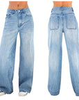 European And American Style Jeans High Waist Loose Wide Legs Type