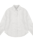 Linen Shirt French Hollow Embroidered Loose Long Sleeve Blouse WOMEN