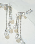 Long High Profile Tassel Pearl Eardrop Earring