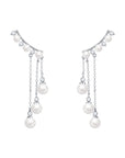 Long High Profile Tassel Pearl Eardrop Earring