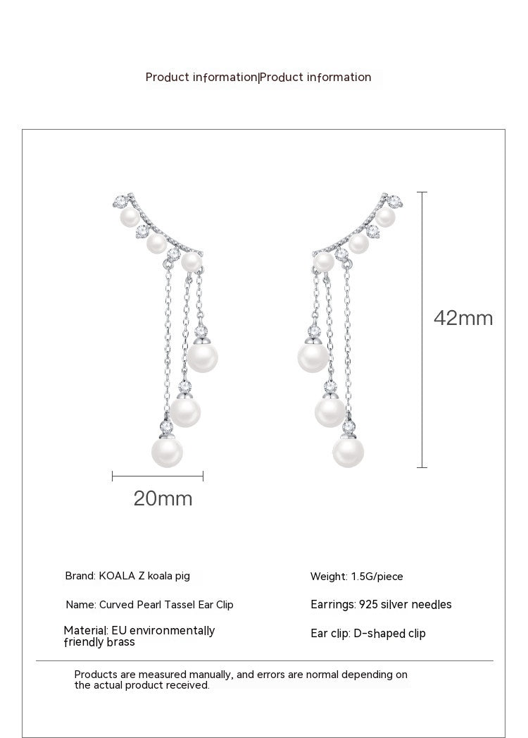 Long High Profile Tassel Pearl Eardrop Earring