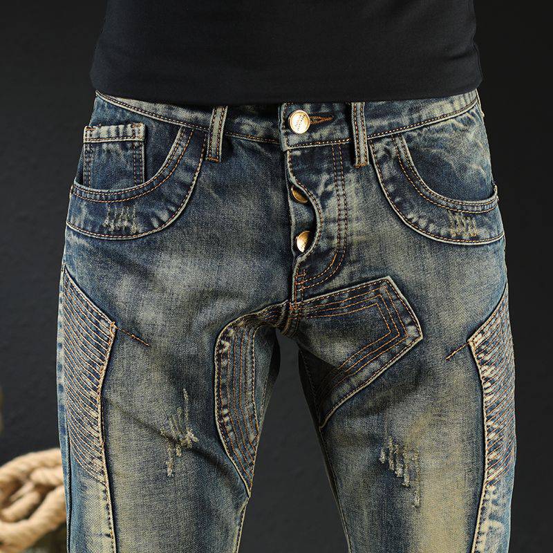 Men&#39;s Fashion Japanese Style Retro Nostalgic Motorcycle Jeans ( 3 TO 7 DAYS SHIPPING)