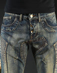 Men's Fashion Japanese Style Retro Nostalgic Motorcycle Jeans ( 3 TO 7 DAYS SHIPPING)