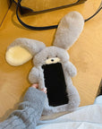 Plush Cute Long Eared Rabbit Phone Case