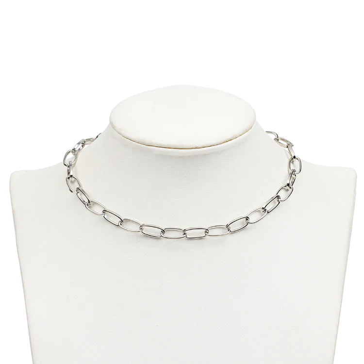 Women’s Simple Metal Buckle Clavicle Chain – Minimalist Copper Necklace