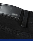 Black Patch Pleated Jeans For Men (3 to 7 days shipping)