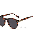 Japanese-style Men's Retro Pattern Cloth Round Frame UV-proof Sunglasses