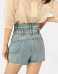 Women’s High-Waist Denim Hot Pants – Casual Light Blue Summer Staple