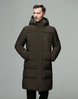 Long padded down jacket for men