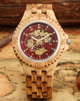 Zebra Strap Automatic Mechanical Wooden Watch