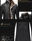 Men's Mid-length  Collar Sheepskin Thickened Fur Overcoat Coat