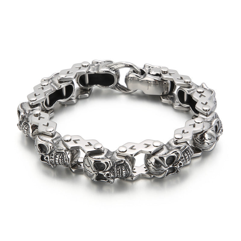 Titanium Steel  Skull Bracelet men