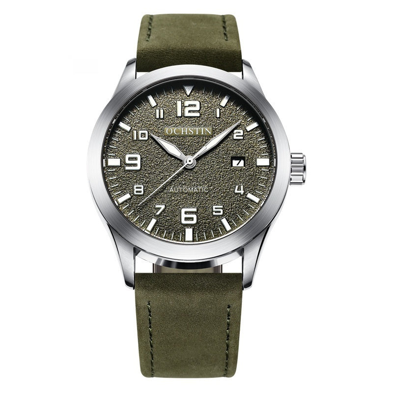 Men’s Business Retro Automatic Mechanical Watch – Genuine Leather Strap Classic Timepiece