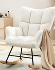 Teddy Fabric Gliding Rocking Chair ( USA ONLY + 3 TO 5 DAYS SHIPPING)