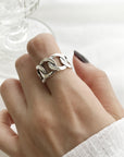 6.0 Metal Quality Square 925 silver ring women