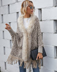 Fur Collar Cardigan Shawl Knitted Jacket