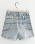 Women’s High-Waist Denim Hot Pants – Casual Light Blue Summer Staple