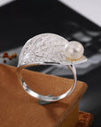 Pearl Inlaid Brushed Ring