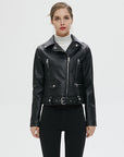 Women's leather short jacket