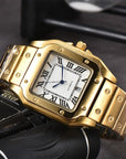 Men's 3-pin Quartz Square All-steel Watch