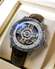 Genuine Leather Men's High-end Hollow Tourbillon Automatic Mechanical Watch