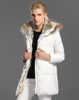 Rabbit Fur  Mid-length Padded Coat Women