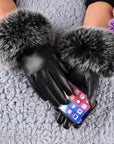 Women's Sheepskin Fleece-lined Warm Gloves