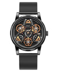 Black Gold Trend Three Dimensional Watch Personality Gear Gyro Season To Run Watch Men