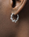 Thorn Winding Earrings Men's S925 Sterling Silver