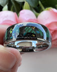 8mm Inlaid Galaxy Broken Opal Tungsten Ring MEN