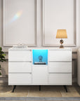 Storage Cabinet With White High Gloss LED Light ( 3 TO 5 DAYS SHIPPING)