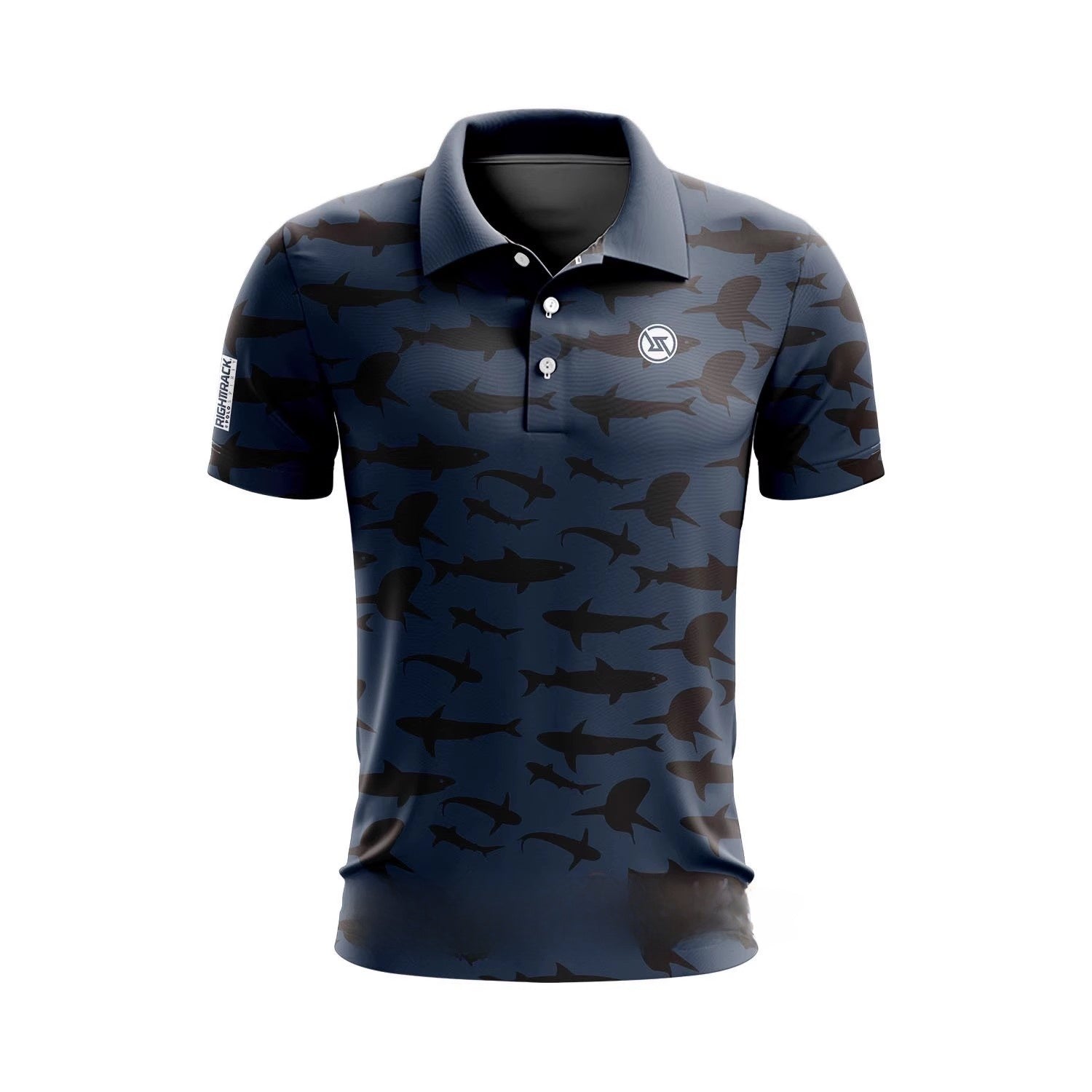 Men Golf Print Short-Sleeved Polo Shirt – Breathable Cotton Spandex Floral Performance Golf Top