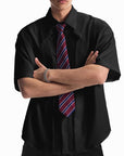 Men’s Summer Anti-Wrinkle Shirt – Loose Fit Non-Iron Short Sleeve