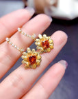 Silver Natural Citrine Stud Earrings