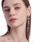 Asterism Pearl Tassel Earrings Long Light Luxury