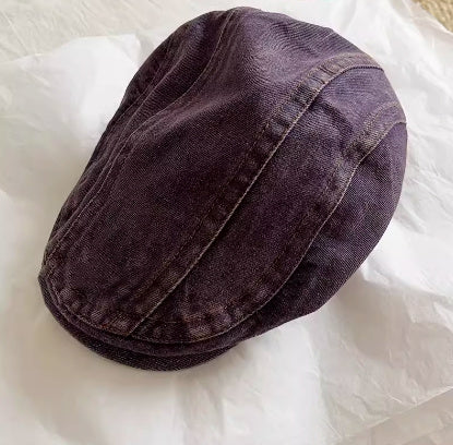 Women’s Retro Denim Dome Cap – Street-Casual Fashion for All Seasons