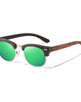 UV400 Semi-rimless Men's And Women's Polarized wooden Sunglasses