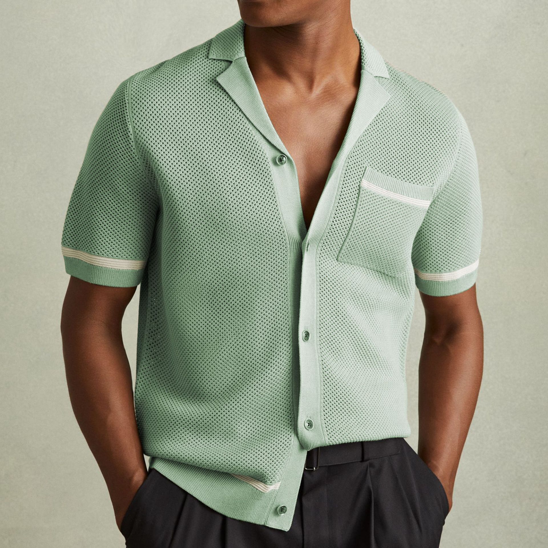 🌴 Island Breeze: Men’s Tencel Cuban Collar Polo