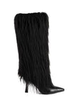 Women’s Tassel Stiletto Long Boots – Pointed-Toe Minimalist High-Heel Suede Fashion Boots