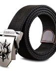 Men Canvas Skull Metal Belt