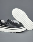 Men’s Breathable Slip-On Sneakers – Simple All-Match Cowhide Platform Casual Shoes