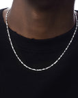 HQ S925 Sterling Silver Ingot Chain White gold plated