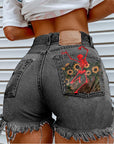 🌼 Women's Printed Denim Shorts – Street Style Summer Essential (100% Cotton) – Trendy & Comfortable