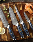 Damascus knife set kitchen stainless steel