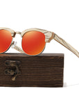 UV400 Semi-rimless Men's And Women's Polarized wooden Sunglasses